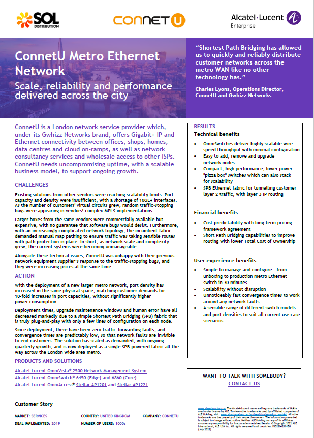 Alcatel-Lucent Enterprise case study text image
