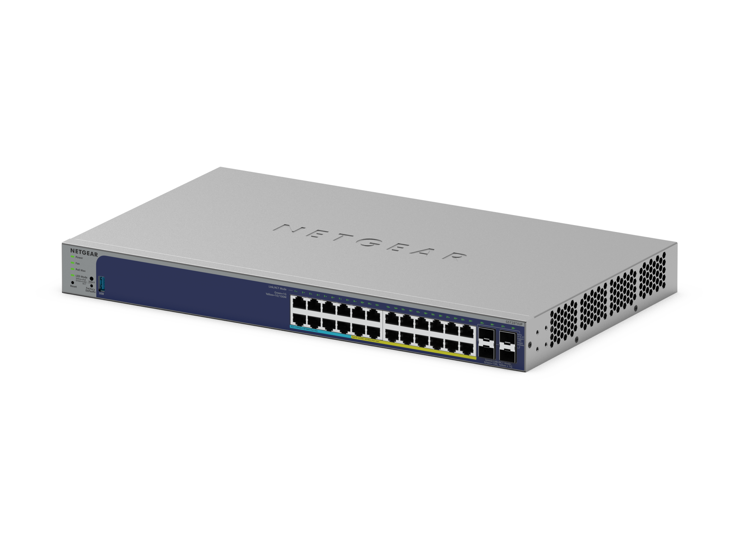 Netgear 24-Port Gigabit Ethernet PoE+ Smart Switch (GS728TXUPV3)