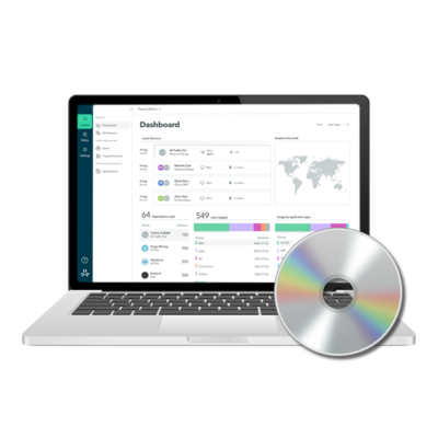 Software License showing the Product dashboard on a laptop